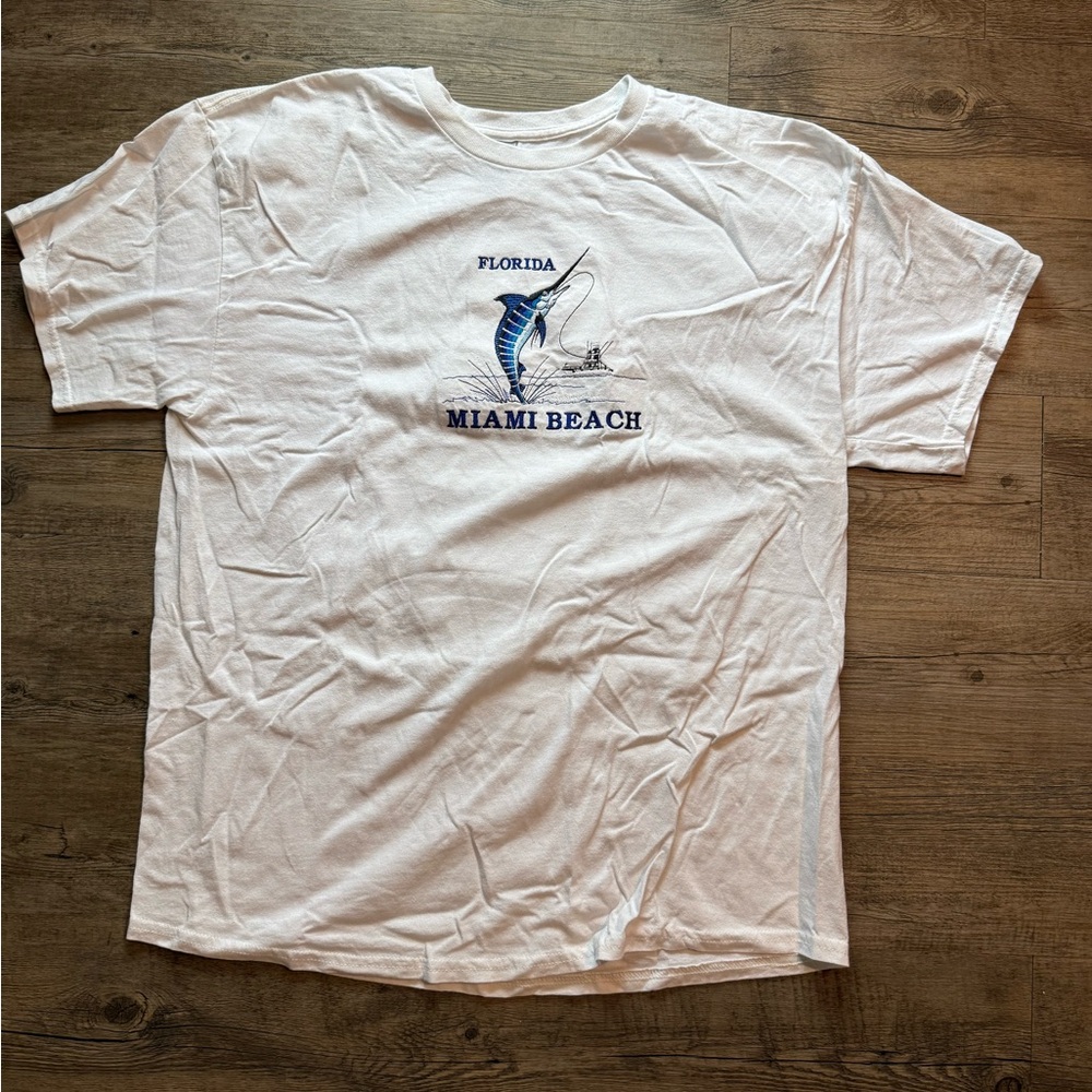 Gildan Heavy Weight Vintage Miami Tee - Embroidered Logo